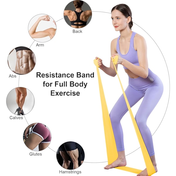 Motståndsband Set om 4 - Designad för Yoga, Pilates, Styrketräning, Fysioterapi Slumpmässig Färg