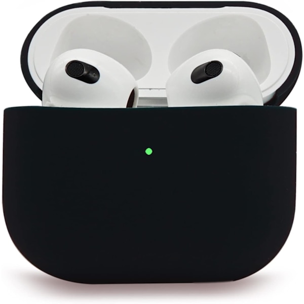 6 stk. Svart Silikonetui Kompatibelt med Airpods 3, Beskyttelsesdeksel for AirPods 3. generasjon 2021, Ultratynt, Mykt Beskyttelsesetui for Airpods 3, Fro