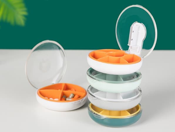 Orange Vit Pill Splitter Plast Rund Pill Cutter Pill Splitter Pill Cutter