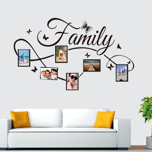 Familjefotoväggsdekaler med fotoram för sovrum hem vardagsrumsinredning familj