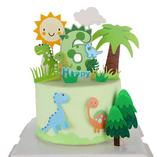 Dinosaur Tallkake Topper (0-9) - Dinosaur Bursdagsdekorasjon, Jungel Bursdagskake Topper, Gutter Jenter Baby Shower Dinosaur Tema