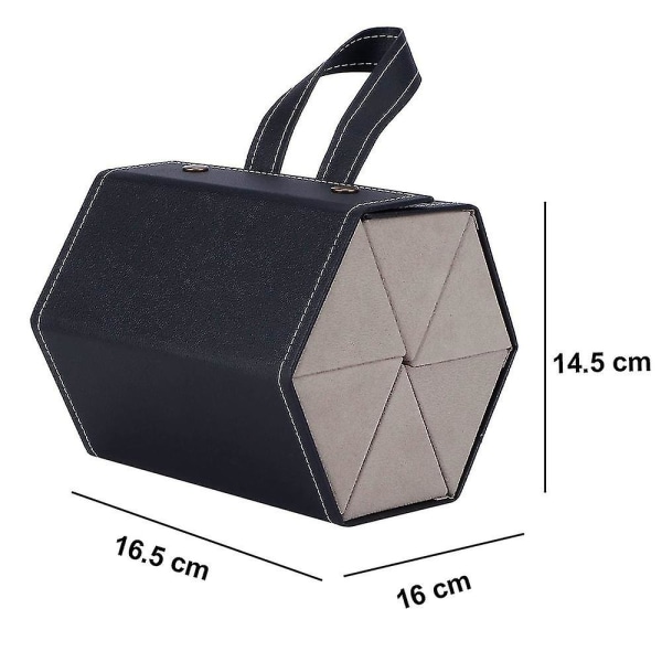 Solglasögonorganisatör 5/6 fack Reseglasögonfodral Flera par Black hexagonal