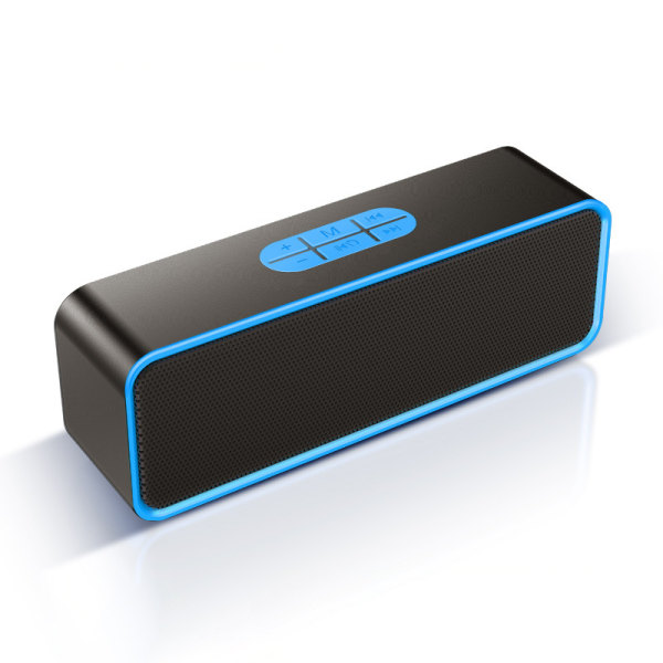 En (blå, ca 180*44*63 mm) bluetooth -högtalare mini bärbar trådlös liten högtalare liten ljudsubwoofer korthögtalare， Bluetooth högtalare, högtalare upp