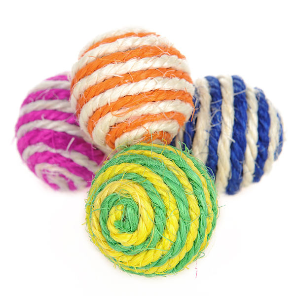 4-pak Kattebolde (Blå, Pink, Orange, Grøn), Interaktive Kattelegetøj, Tyggbolde, Kæledyrsbolde, Miljøvenlige Katte Tyggolegetøj, Kattebolde til Interaktion og Træning