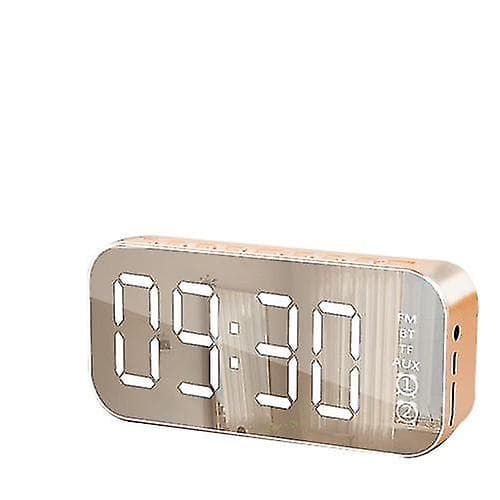 Multifunktionell LED-väckarklocka, Bluetooth-högtalare, sängbordslampa, elektronisk musikbox Red