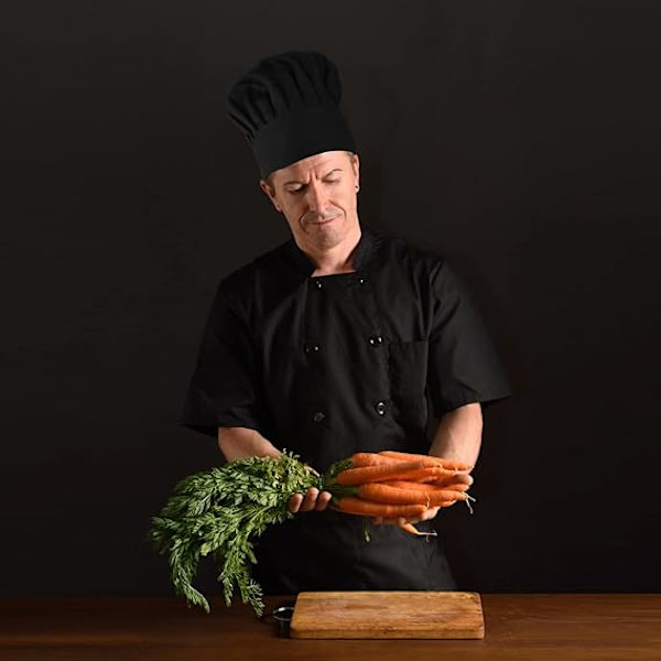 4-delad justerbar svart mössa för kvinnor och män, unisex mössa, professionell mylarmössa, andningsbar mössa för grillbakverk.