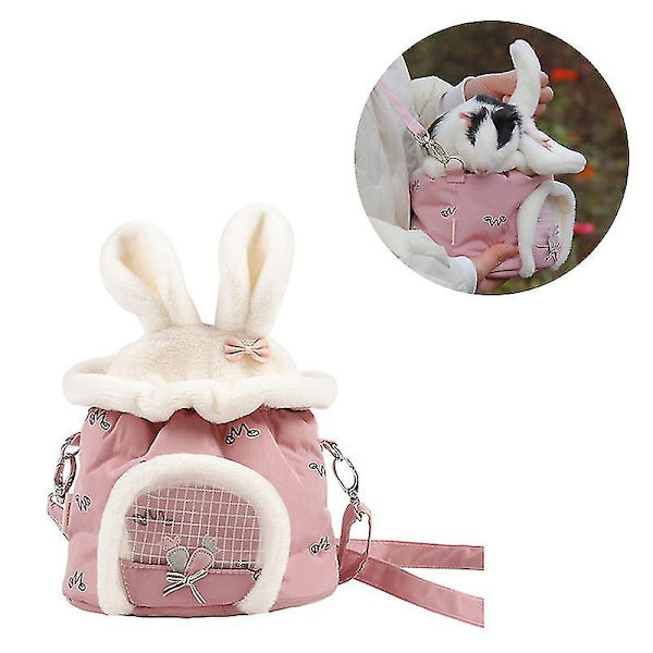 Pieni lemmikkieläinlaukku, hamsterin kantolaukku, yksivärinen talutin, matkakassi, lemmikkitarvikkeet Pink
