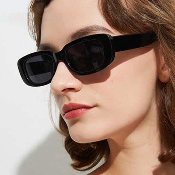 Solglasögon med små bågar Simple square (svart), solglasögon, modepunk, modeglasögon för street photo runway