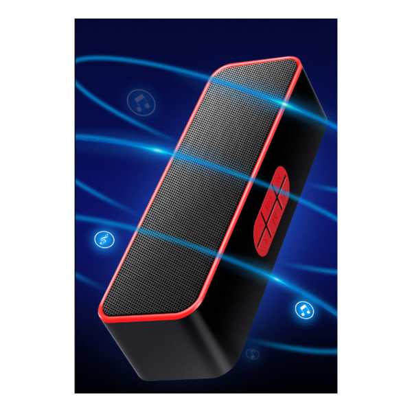 En (röd, ca 180*44*63 mm) bluetooth -högtalare mini bärbar trådlös liten högtalare liten ljudsubwoofer korthögtalare， Bluetooth högtalare, Högtalare Upg