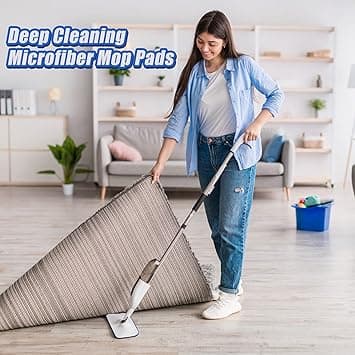 (8 Stykker) Mikrofiber Rengjøringsputer Kompatible med Bona Mopp Gjenbrukbare 45 cm Mopp Erstatningsputer Vaskbare Mikrofiber Moppeputer Refill Erstatningsmopp