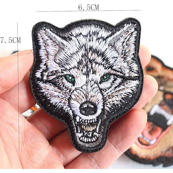 Taktisk Broderad Patch med Ryttande Varg, Broderat Djurmärke, Kardborreband
