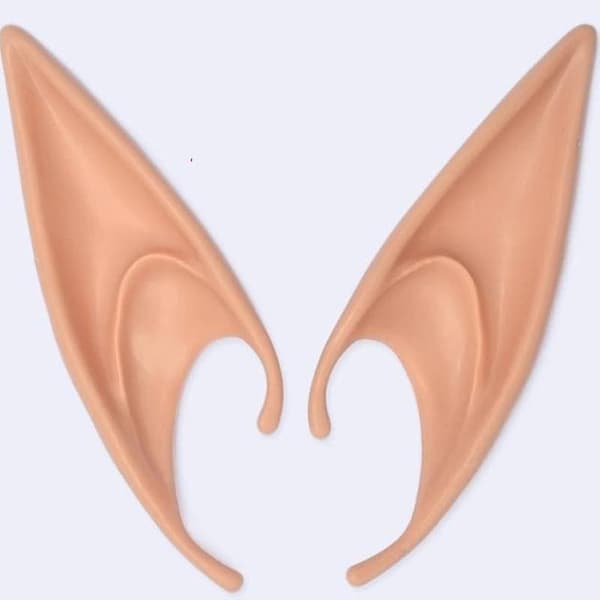 1 Par Alve Fe Pixie Ører Cosplay Kostymer Prop Karneval Long Natural Beige