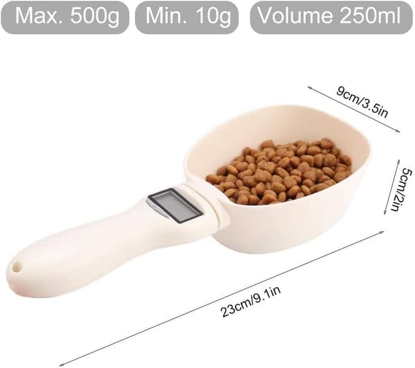 Digital foder ske med LCD-display, elektronisk præcis foder ske til hunde katte, fem enheder g/Ml/Kop/FL/Oz