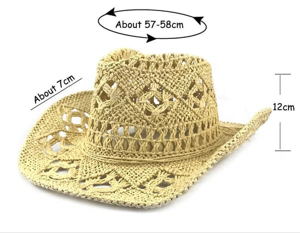 Utomhus herr dam västerländska cowboyhattar handvävda halmhatt andas Brown