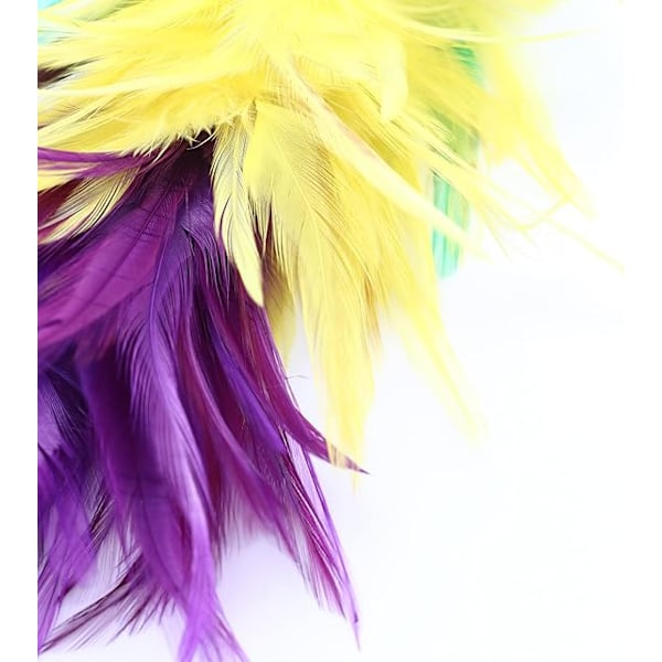 2 stk. Gul/Grønn/Lilla Fascinator Hatt Fjær Bryllup Damer Dag Hodebånd og Klype Cocktail Teselskap Hatt for Jente og Kvinner