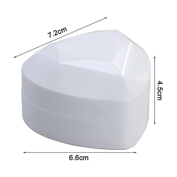 Hjärtformad ringask i sammet, smyckeskrin, organizer, myntask White
