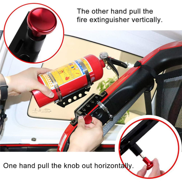 Universel Hurtigudløser Rullebøjl Brandslukker Holder til Køretøjer Kompatibel med Jeep Wrangler Gladiator Bronco UTV Polaris RZR Can Am ATV,