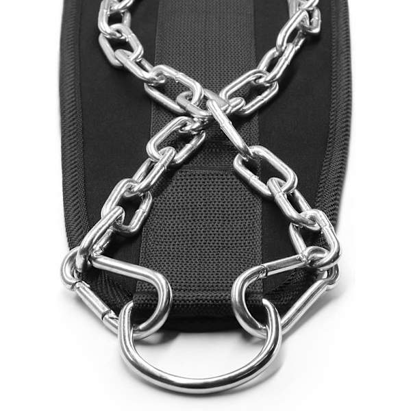 Pull-up Bälte Viktat Dip Bälte med Kedja Dubbel D-ring Tyngdlyftning Ryggstöd Rem Hemmagym Utrustning Midjebälte