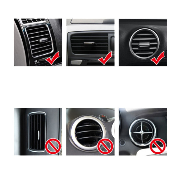 Ett set (svart) sugkopp Luftuttag Multifunktionellt bilfäste för bil, biltelefonhållare, mobilhållare för flera scen för bilar, instrumentbräda fönsterventil