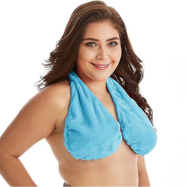 Blå BH, Badehåndkle, Halterneck, Brystwrap, Bryst, Halterneck, Ammehåndkle M
