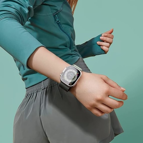Loopback nylon (orange, grön, svart, exklusive klockor), kompatibel med Apple Watch rem 42/44/45/49mm, Apple Watch 12345678/SE/ultra-rem,