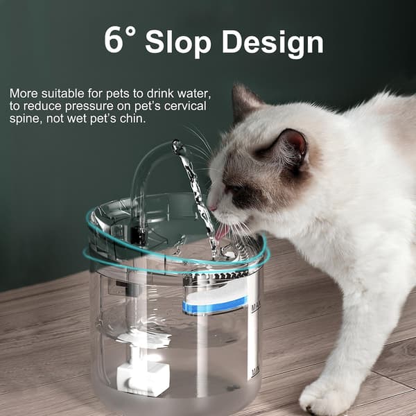 Automatisk drikkefontæne til katte, transparent drikkevandsdispenser til kæledyr