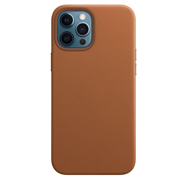 Orangefärgat Apple-läderfodral med (för iPhone 12 Pro Max)