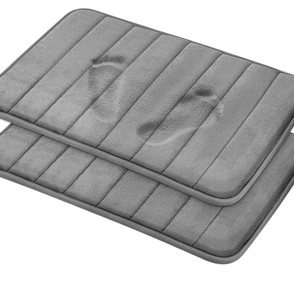 Dørmatte Husholdning Korallfleece Badematte Teppe Memory Foam Baderomsmatte grey 40*60cm