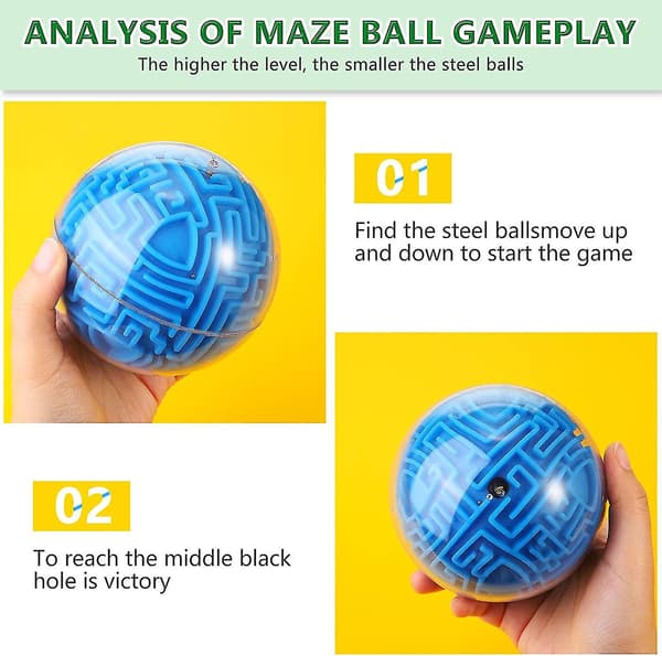 3D Labyrint Magisk Puslespill Rullende Ball Hjerne Læring blue
