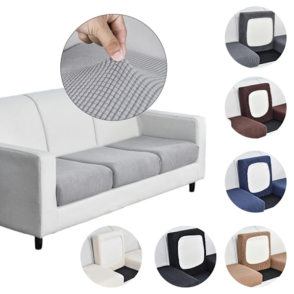 Grå Hög Elastisk Soffa Säte Överdrag Vardagsrum Soffa Säte Överdrag Mjuk Halkskydd Möbel Överdrag med Elastisk Botten