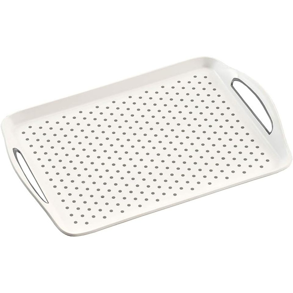 Vit halkfri plastbricka 45,5 x 32 x 4,5 cm