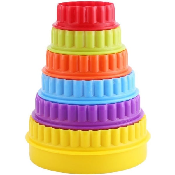 Set för kakskärmaskin (35 set/7 former, slumpmässiga färger), form för kakor, skärmaskin för barn- och vuxenmat