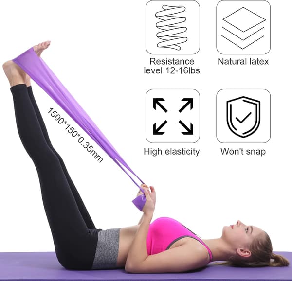 Modstandsbånd Sæt med 4 - Designet til Yoga, Pilates, Styrketræning, Fysioterapi Tilfældig Farve