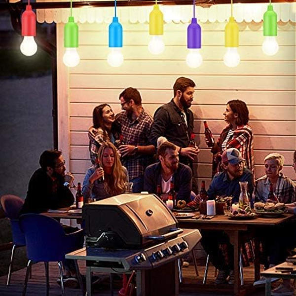 Pack Bärbar LED-Dragsnöre Ljus, Batteridriven LED-Ljuslampor för Vandring, Fiske, Kontor, Camping, Trädgård, Uteplats och Utomhus Tält Inredning Belysning