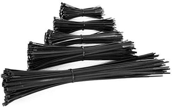 250 stk. - Kraftige sorte kabelbindere, nylon plastik (400 mm x 3,6 mm)