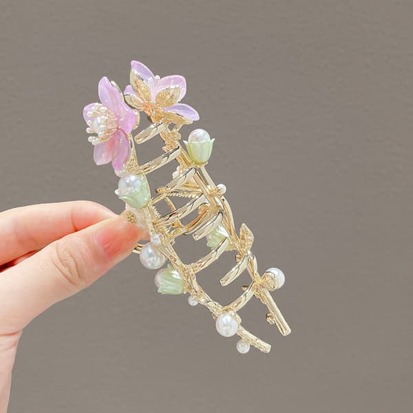 Perle Medium Grab Clip temperament Hårklemme Frisure Haj Clip Hårtilbehør