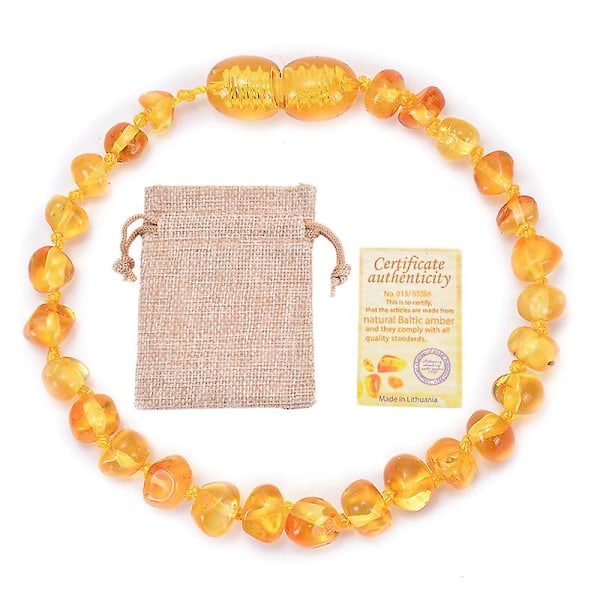 Baby Rav Anklet Armbånd - Håndlavet 100% Ægte Ravperler B