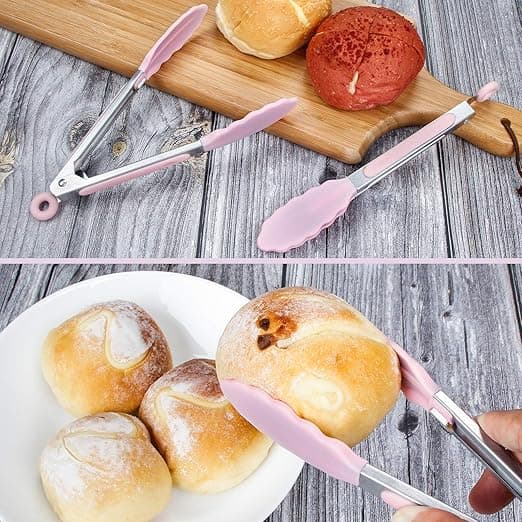 Mini Silikon Bestikkholder Sett med Tre, 7 Tommer, Rosa