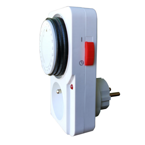 Hvit nedtellingstimer 1 stk Engelsk Kaliber Mekanisk Socket Timer (Socket Timer med nedtellingsfunksjon og barnesikring)