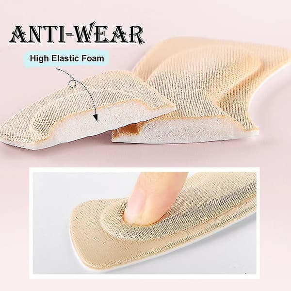5 Par Hæl Indlægssåler Patch Smertelindring Anti-slid Puder Black-5 pairs