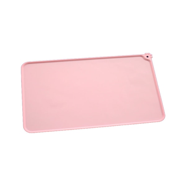 Pink Vandtæt Silikone Undermåtte til Kæledyrsskål - 48 x 30 cm