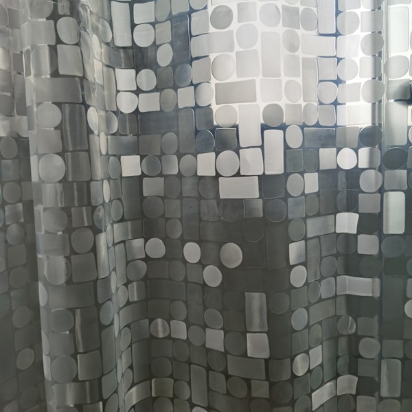 180 x 180 cm bruseforhæng, semi-transparent geometrisk badeværelsesforhæng til vådrum, skimmelfrit vandtæt tykt EVA badeforhæng med magneter