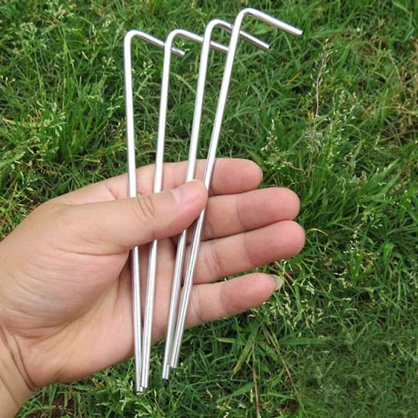 4 st tältpinnar i stål för camping, vandring och bergsklättring 4MM