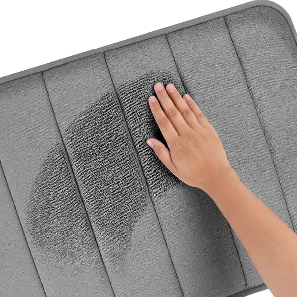 Dørmatte Husholdning Korallfleece Badematte Teppe Memory Foam Baderomsmatte grey 40*120CM