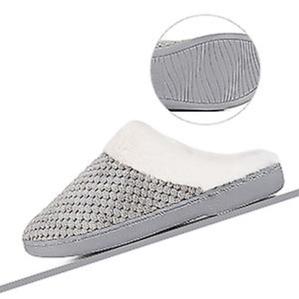 Tøfler med Memory Foam for Kvinner Komfortable Varme Koselige Sklisikre Black point 40 41