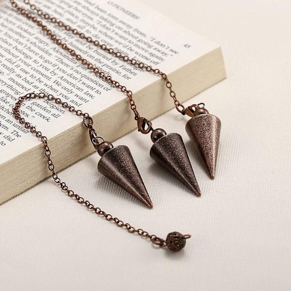 Bronze Metal Kobber Spirituel Punkt Pendul Til Divination Healing Dowsing Wicca Afbalancering Spids Kegle Vedhæng Pendul Copper