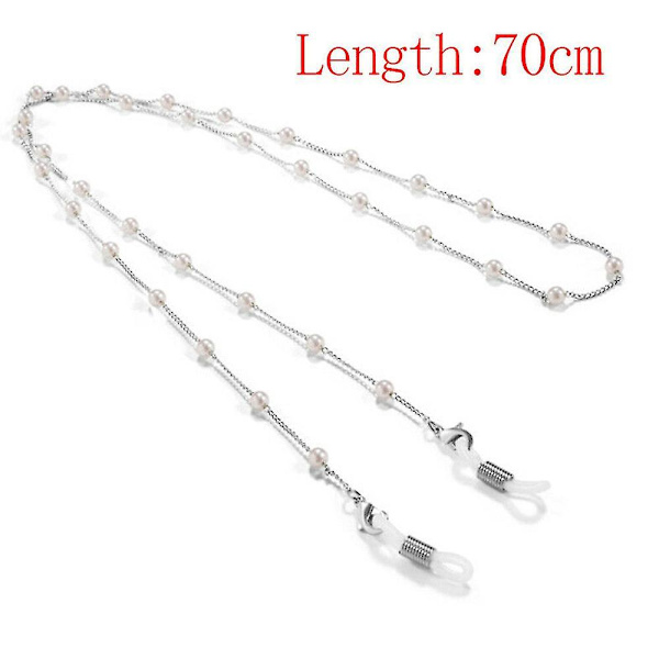 Aurinkolasit Silmälasit Helmet Helmiä Ketju Lanyard Kaulakoru Pidike Johto Silver