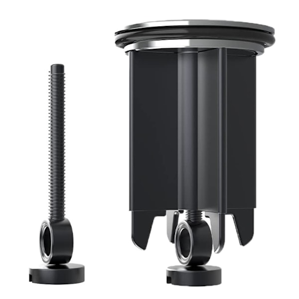 Vitt set med 2 universella handfatspluggar 40mm - Kromat mässings handfatsplugg med gummi - Höjdjusterbart handfatlock - Antikalk - Krom