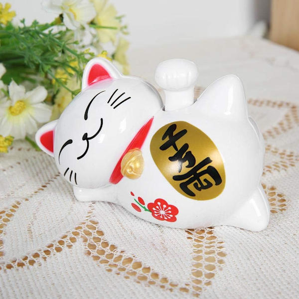 Ti Millioner To Fortune Cats Katte Lykkeholder Langstrakte Arme Lykkekat Solar Biltilbehør Dekorationer