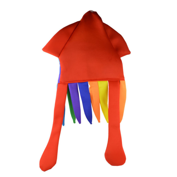 Pään peite hauska hattu (värikäs mustekala), Halloween online punainen valokuvaus, mustekalahattu, pariskunnat, lapset, aikuisten valokuvaus, japanilainen syntymäpäivä creati